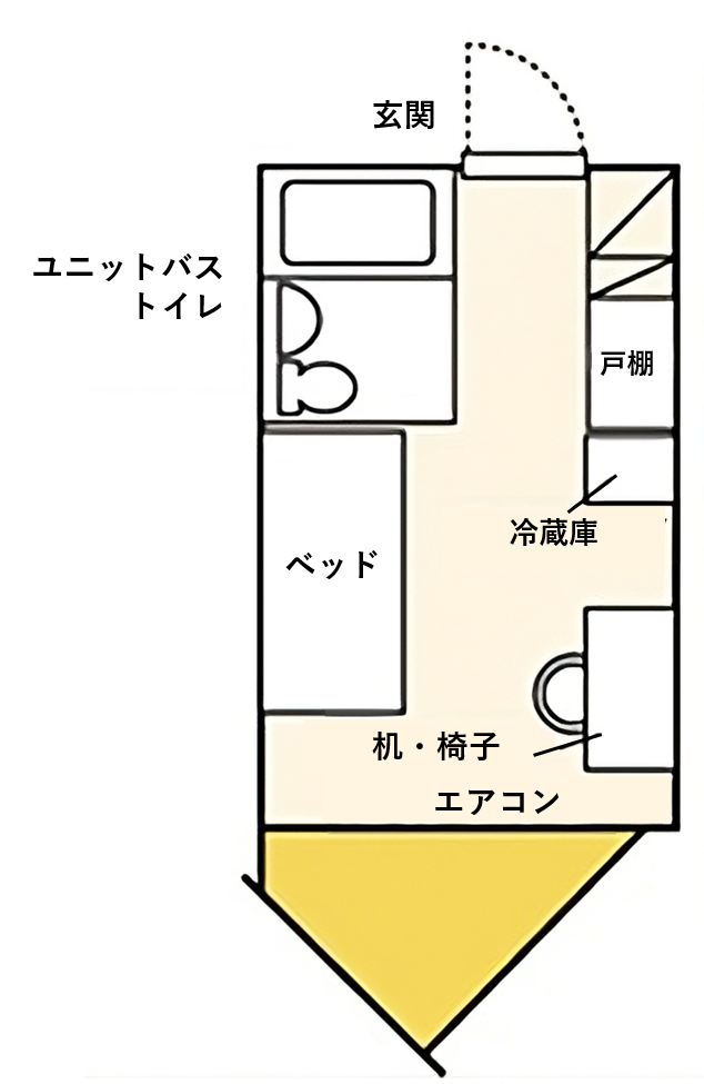 Bタイプ個室間取り